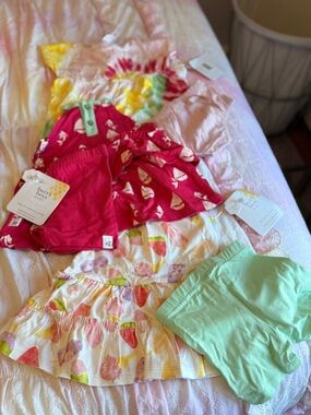 Burts Bees three outfits new with tags. 3-6m all 2 piece sets